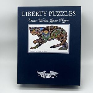 Liberty Puzzles Classic Wooden Jigsaw Puzzle | Jaguar by artist Sue Coccia | EUC